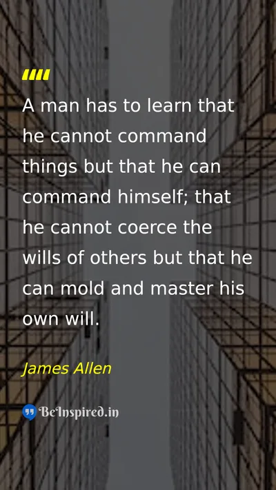 James Allen Picture Quote on self-control discipline leadership 