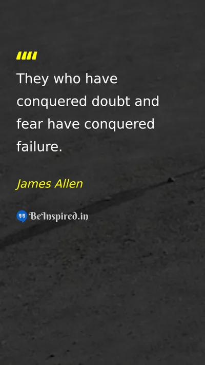James Allen Picture Quote on self-confidence success fear 