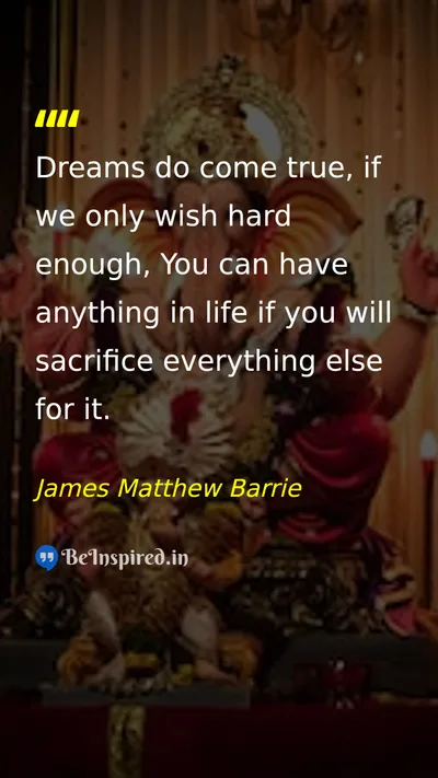 James Matthew Barrie Picture Quote on dream success hard-work 