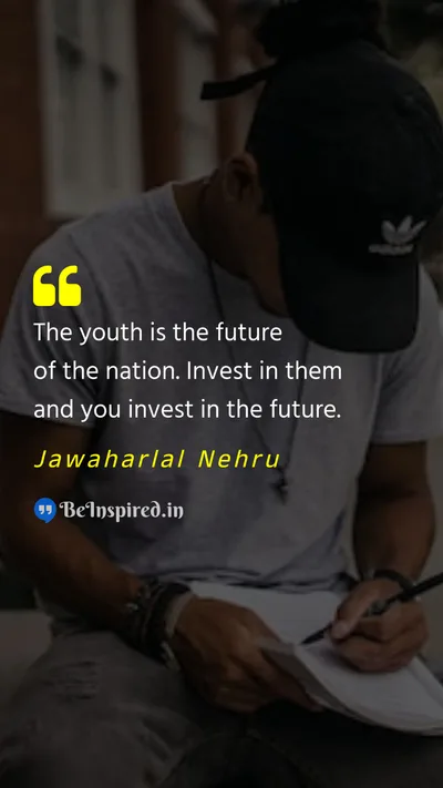 Jawaharlal Nehru Picture Quote on youth nation future 