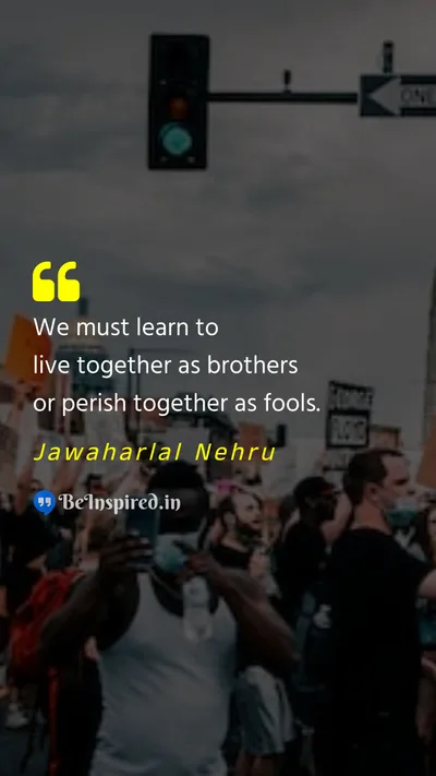 Jawaharlal Nehru Picture Quote on fool unity difference 