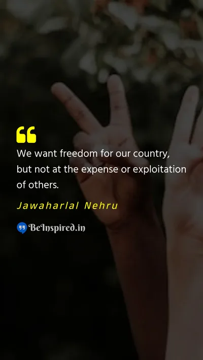 Jawaharlal Nehru Picture Quote on freedom non-violence equality justice 