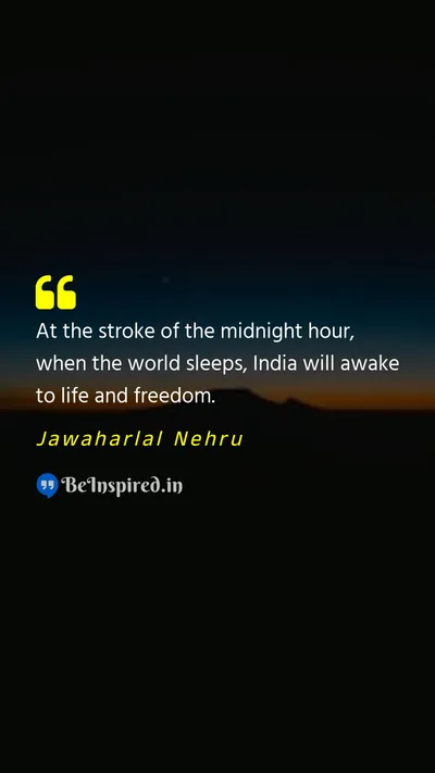 Jawaharlal Nehru Picture Quote on freedom dark 