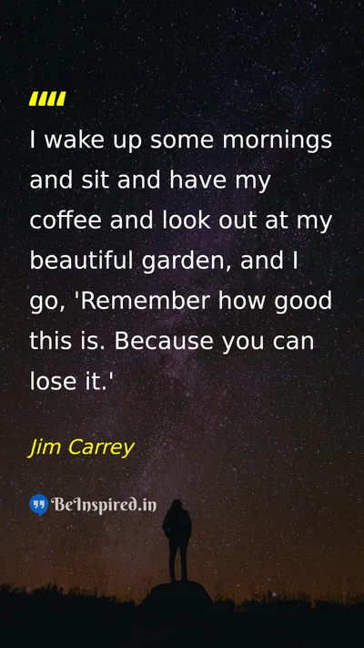 Jim Carrey Picture Quote on gratitude life happiness 