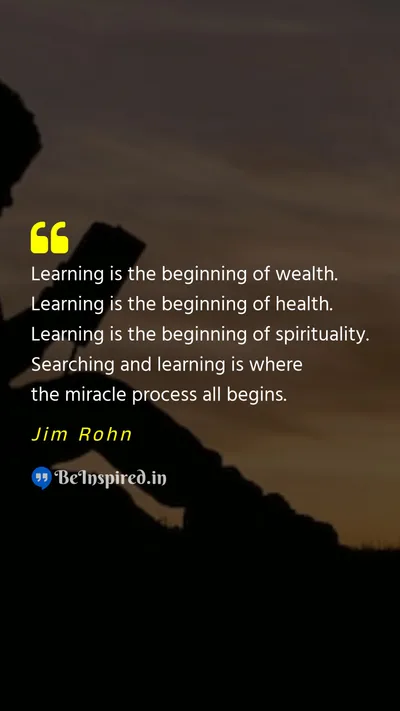 Jim Rohn Picture Quote on learn wealth health spirituality motivational 