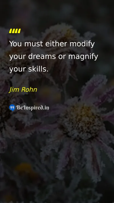 Jim Rohn Picture Quote on dream skill success 