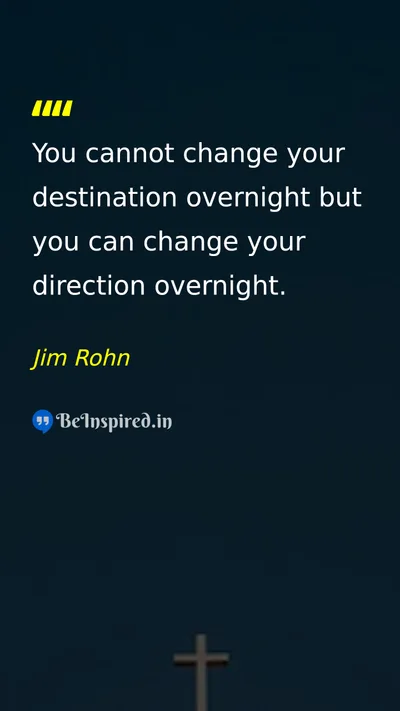Jim Rohn Picture Quote on change direction goals 