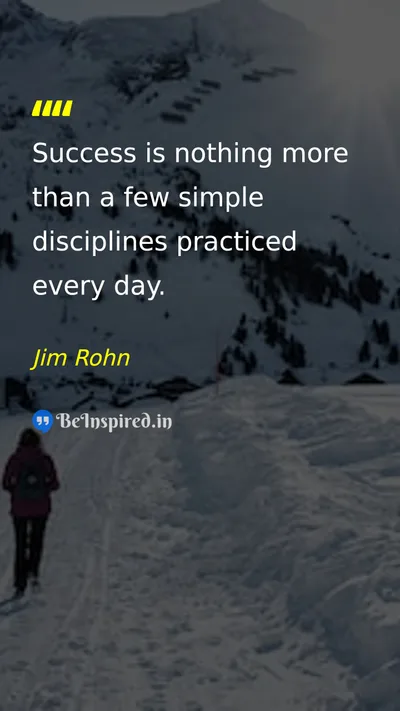 Jim Rohn Picture Quote on success discipline hard-work 