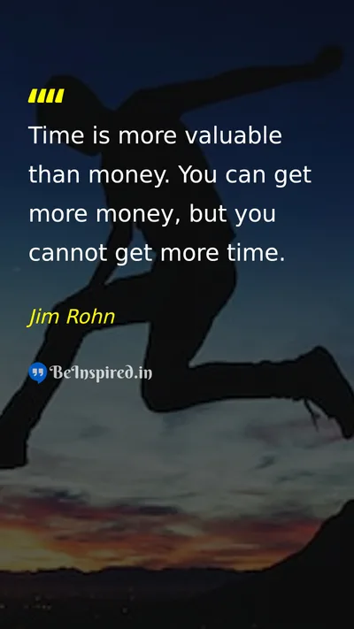 Jim Rohn Picture Quote on time life 