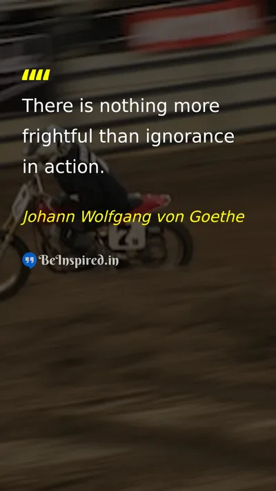 Johann Wolfgang von Goethe Picture Quote on ignorance wisdom education life 