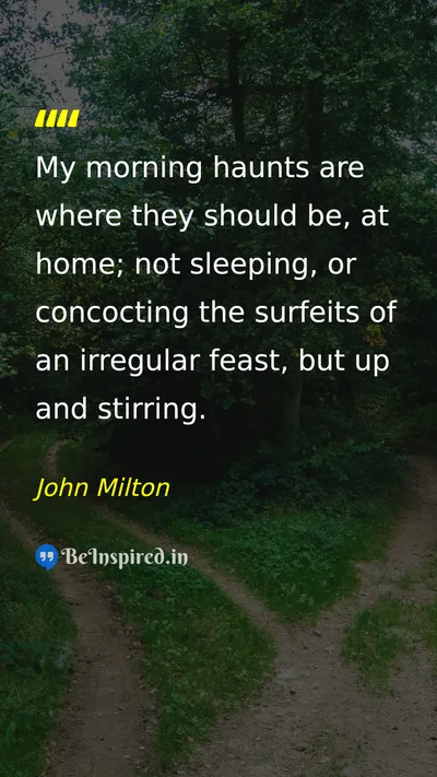 John Milton Picture Quote on discipline life 