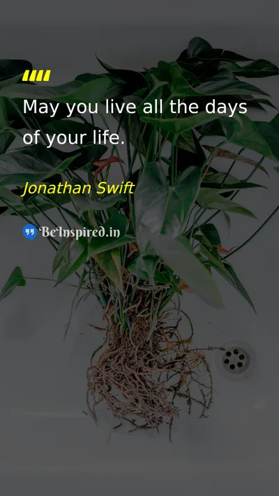 Jonathan Swift Picture Quote on life happiness gratitude 