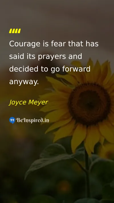 Joyce Meyer Picture Quote on courage faith fear 
