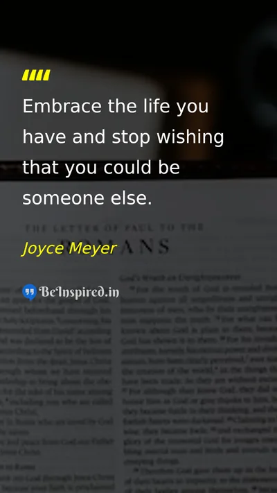 Joyce Meyer Picture Quote on life happiness self-confidence 