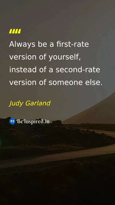 Judy Garland Picture Quote on self-confidence life individuality 