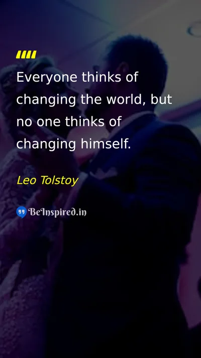 Leo Tolstoy Picture Quote on change self-improvement wisdom life 