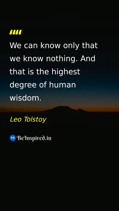Leo Tolstoy Picture Quote on wisdom life 