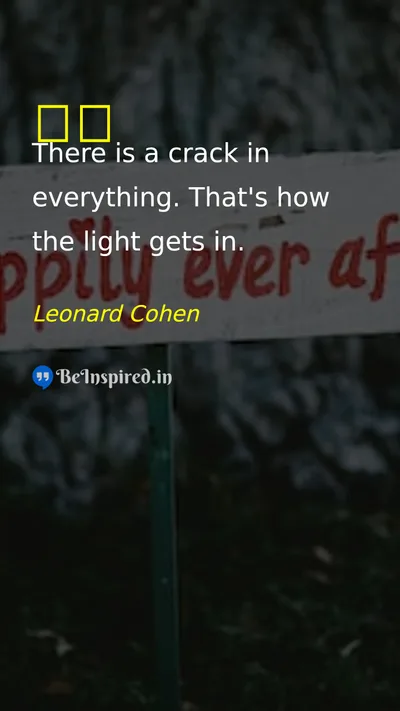 Leonard Cohen Picture Quote on darkness 
