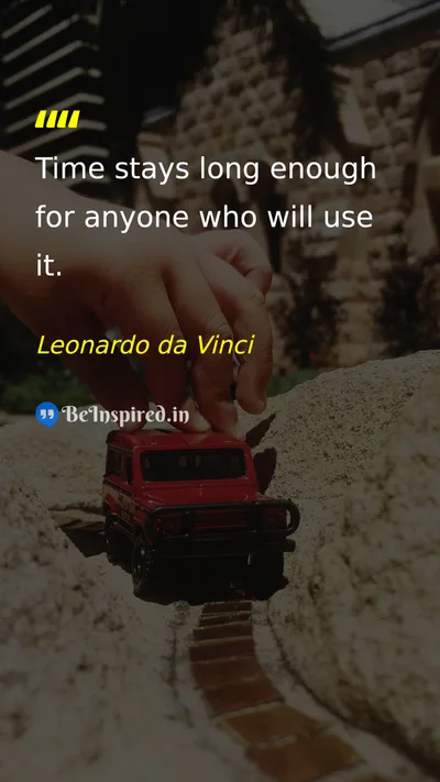 Leonardo da Vinci Picture Quote on time discipline success opportunity 