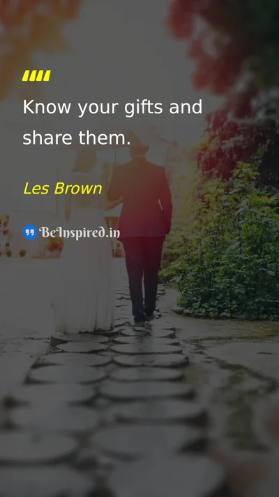 Les Brown Picture Quote on self-confidence contribution talent 