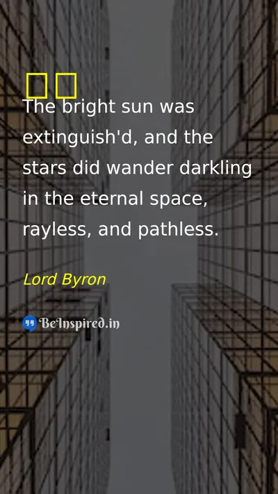 Lord Byron Picture Quote on darkness 