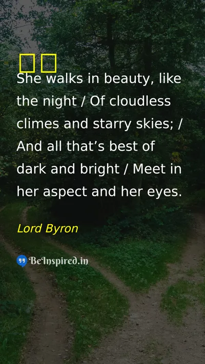 Lord Byron Picture Quote on darkness 