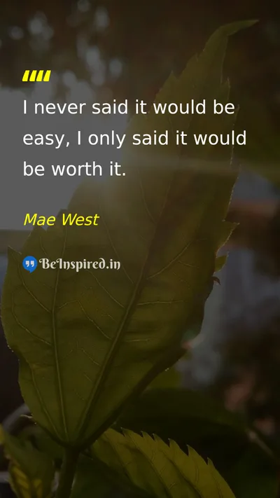 Mae West Picture Quote on motivational hard-work success life 
