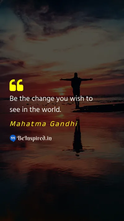 Mahatma Gandhi Picture Quote on change 