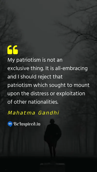 Mahatma Gandhi Picture Quote on patriotism freedom equality non violence 