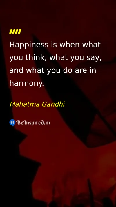 Mahatma Gandhi Picture Quote on happiness wisdom 