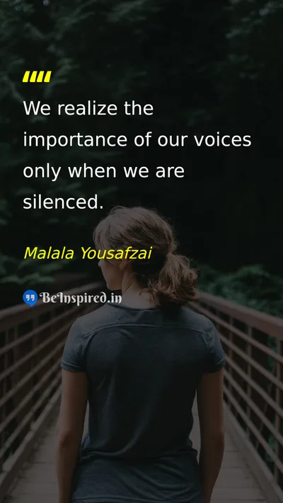 Malala Yousafzai Picture Quote on freedom equality voice 