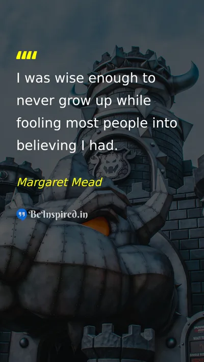 Margaret Mead Picture Quote on wisdom youth perception aging 