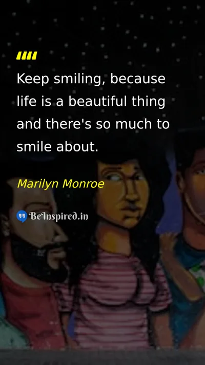 Marilyn Monroe Picture Quote on happiness life motivation smile 