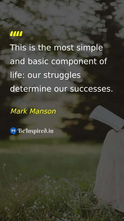 Mark Manson Picture Quote on success hard-work discipline life 
