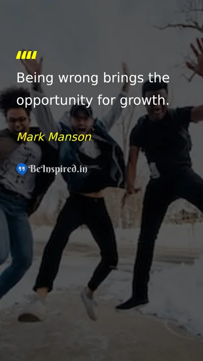 Mark Manson Picture Quote on change growth wisdom life 
