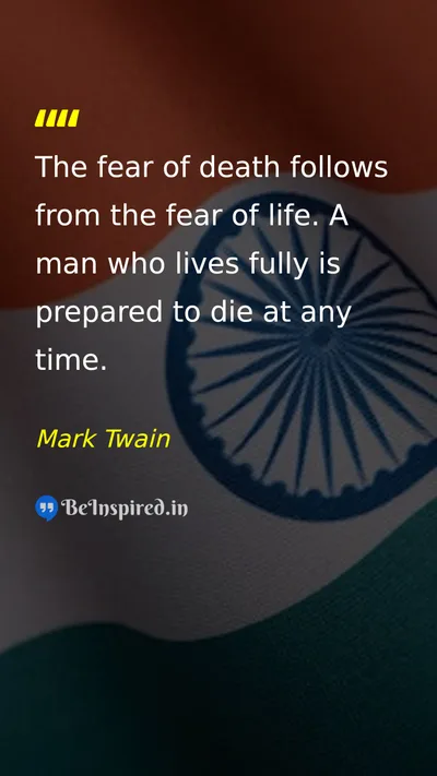 Mark Twain Picture Quote on death life wisdom courage 