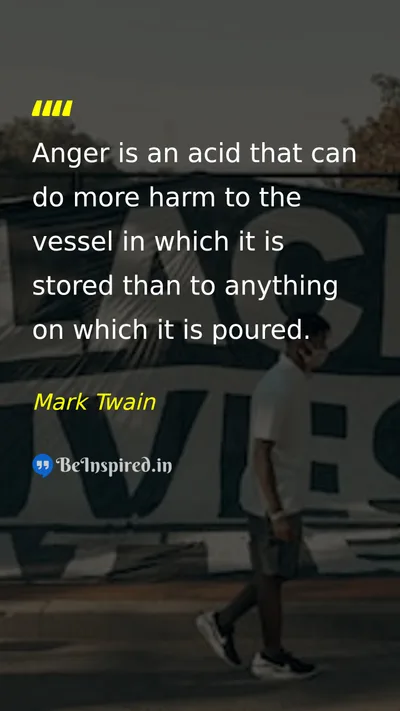Mark Twain Picture Quote on anger self-harm emotions 