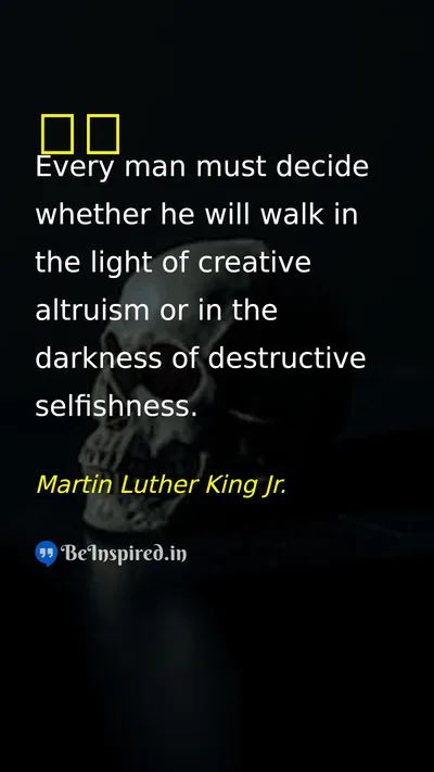 Martin Luther King Jr. Picture Quote on selfish 