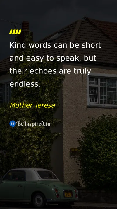Mother Teresa Picture Quote on kindness words impact 