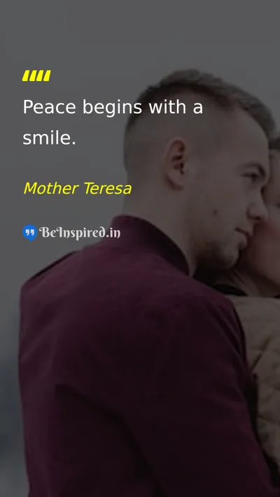 Mother Teresa Picture Quote on peace happiness 