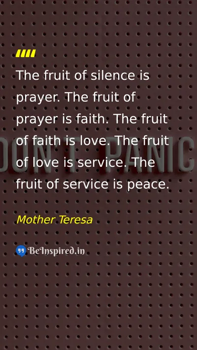 Mother Teresa Picture Quote on peace love faith service 