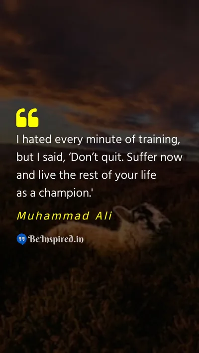 Muhammad Ali Picture Quote on practice win motivational 