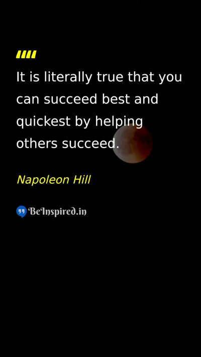 Napoleon Hill Picture Quote on success help life 