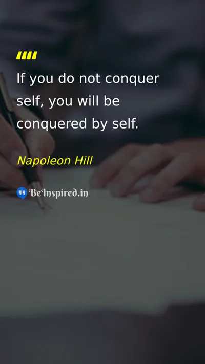 Napoleon Hill Picture Quote on discipline self-control self-confidence 