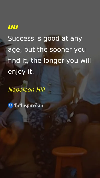 Napoleon Hill Picture Quote on success life achievement 