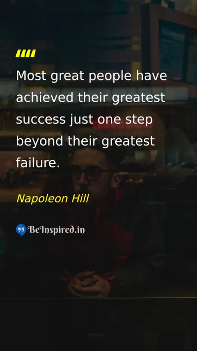 Napoleon Hill Picture Quote on success failure perseverance 