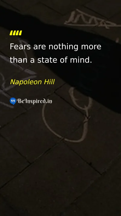 Napoleon Hill Picture Quote on self-confidence mindset fear 