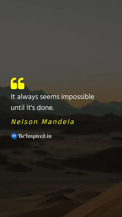 Nelson Mandela Picture Quote on impossible motivational 