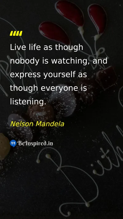 Nelson Mandela Picture Quote on life freedom self-expression courage 