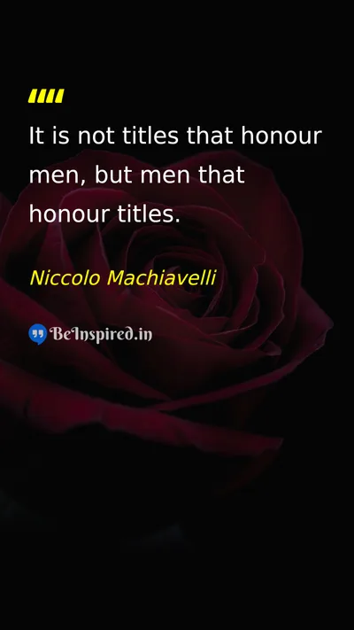 Niccolo Machiavelli Picture Quote on leadership honor men reputation 